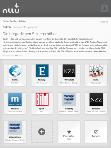 Startseite der iPad Niiu